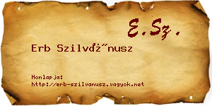 Erb Szilvánusz névjegykártya